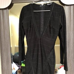 Deep V-neck Bandage Dress